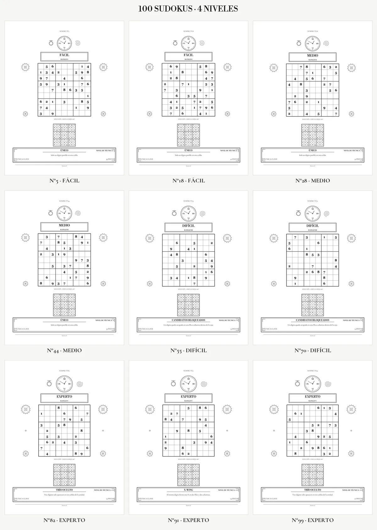 100 sudokus · 4 niveles